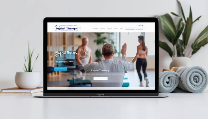 An image of a physical therapy clinic website with optimized content and highquality design elements