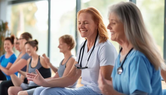 An image of physical therapists and patients celebrating National Physical Therapy Month with various activities such as workshops, educational events-1